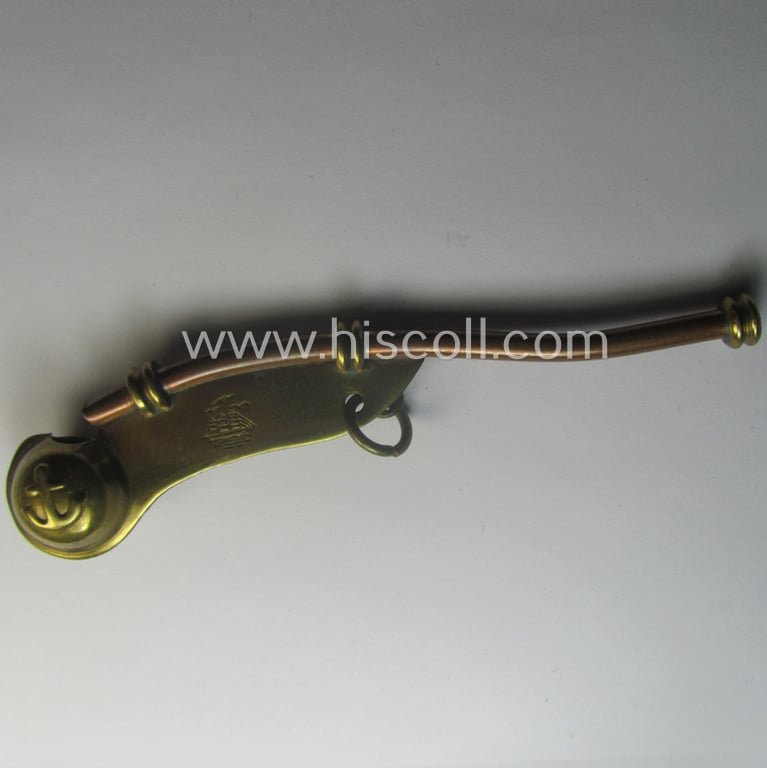 WH (Kriegsmarine) flute (ie. 'Bootsmanns-Flöte') that is constructed from multi-coloured, copper-based material