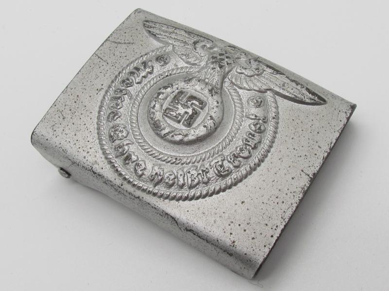Unmarked Steel Waffen-SS buckle by Overhoff