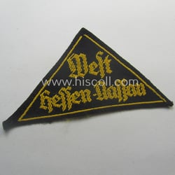 Truly used and/or worn, 'HJ' ('Hitlerjugend') district-triangle (ie....