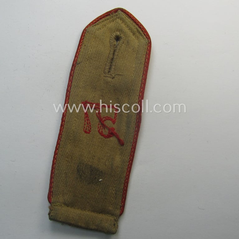 Early-pattern, 'HJ'- (ie. 'Hitlerjugend'-) shoulderstrap for usage by a: 'Hitlerjunge' who was attached to the: 'Oberbann I - Bann 57' (Bann 57 = 'Bann Nees o. Wesel' situated in the 'Gebiet West Ruhr-Niederrhein')