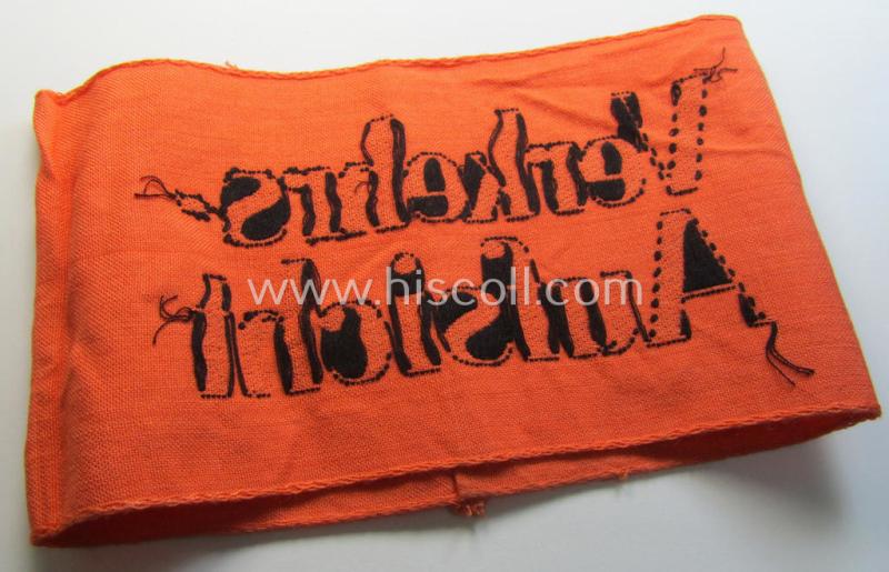 Attractive - and rarely seen! - example of a WH (Heeres) related armband (ie. 'Armbinde') entitled: 'Verkehrs-Aufsicht' (being of the 'entirely-woven'-type in a technique similar to the 'BeVo'-weave pattern)