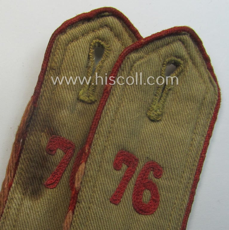 Pair of early-pattern, 'HJ'- (ie. 'Hitlerjugend'-) shoulderstraps for usage by a: 'Hitlerjunge' who was attached to the: 'Oberbann 1 - Bann 76' (Bann 76 = 'Bann Otto Blöcker' situated in the 'Gebiet Nord Hamburg')