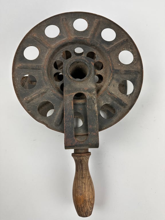 Original German WWII Big Hand Held Cable Reel With Wire Dated2 1943 "DZ"