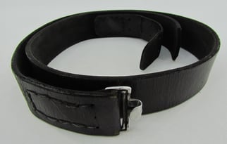 Early Wehrmacht leather equipment belt with aluminum hook