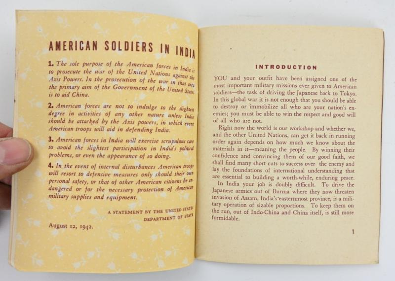 US WW2 Pocketguide to India