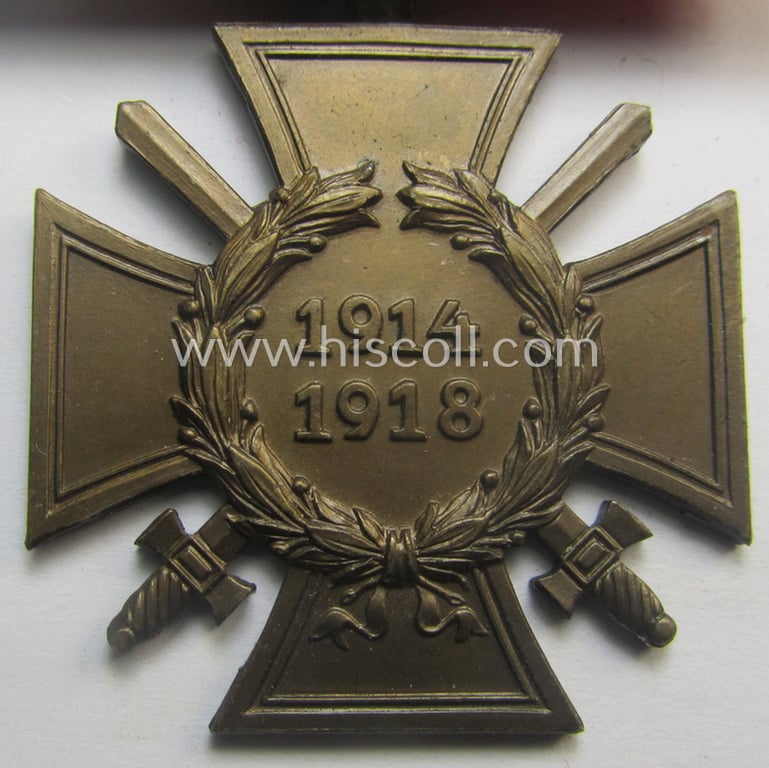 Neat - and not that often seen! - WWI- (ie. possibly TR-) period so-called: 'Einzelspange' (being of the desirable 'detachable-pattern'!) showing an: 'FKK 1914-18 mit Schwertern'