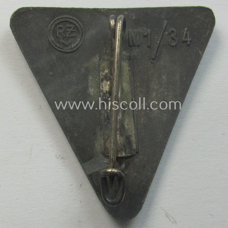 Later-war-period - and scarcely found! - 'NS-Frauenschaft'- (ie. NSF-) membership-badge (ie. 'Mitgliedsabz.') as was intended for a: 'Mitglied des engeren Stab der Kreisleitung' (and that shows an: 'RzM M1/34'-designation)