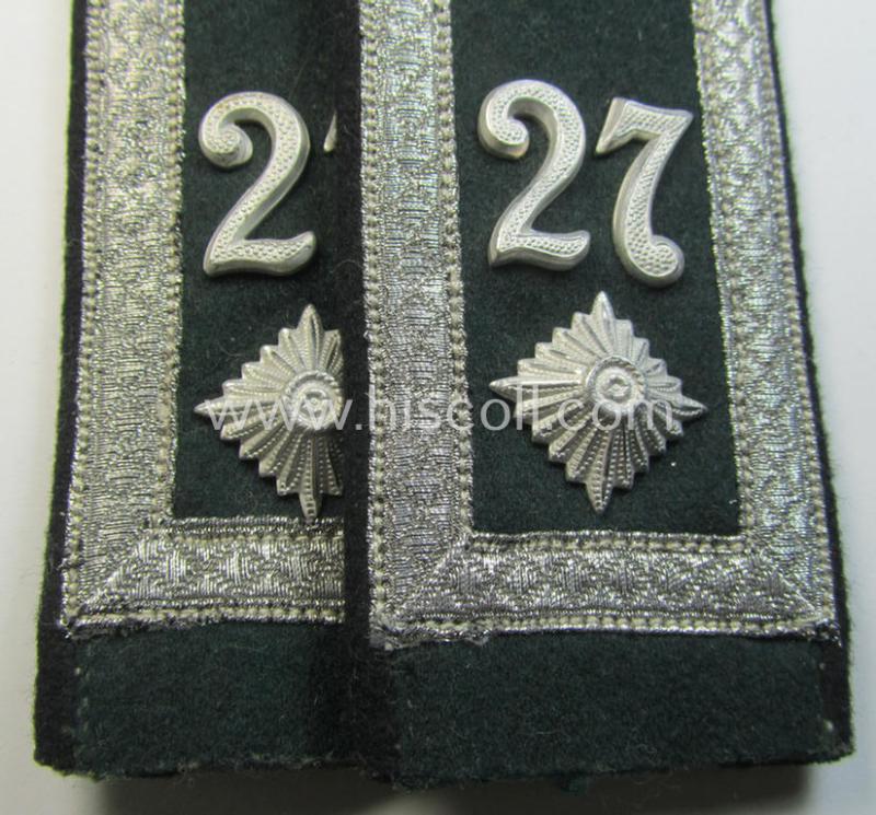 Superb - and fully matching! - pair of early- (ie. pre-war-) period WH (Heeres), 'M36'- (ie. 'M40-) pattern rounded-style, 'cyphered' NCO-type shoulderstraps as was intended for a: 'Feldwebel u. Mitglied des Pionier-Bataillons 27'