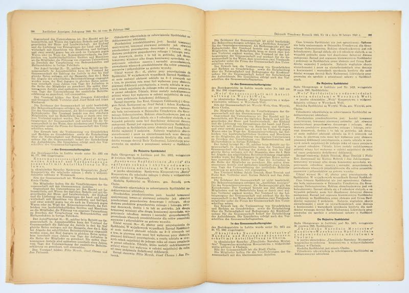 German Generalgoverment Newspaper 'Amtlicher Anzeiger'