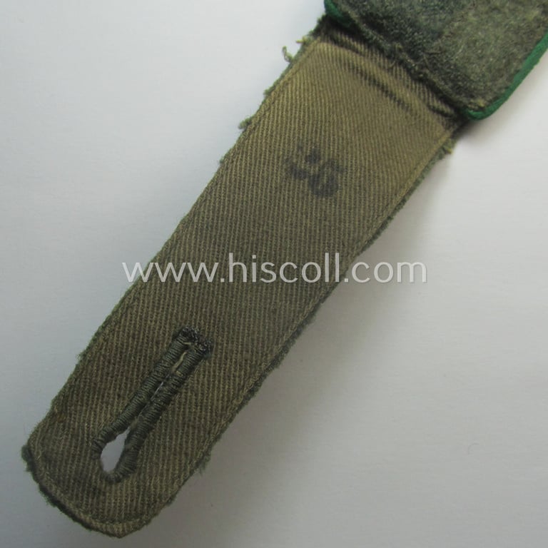 Superb - albeit regrettably single! - WH (Heeres) 'cyphered', EM-type (ie. 'M41- o. M43'-pattern) shoulderstrap as was intended for a: 'Soldat u. Mitglied einer Gebirgsjäger-Schule'