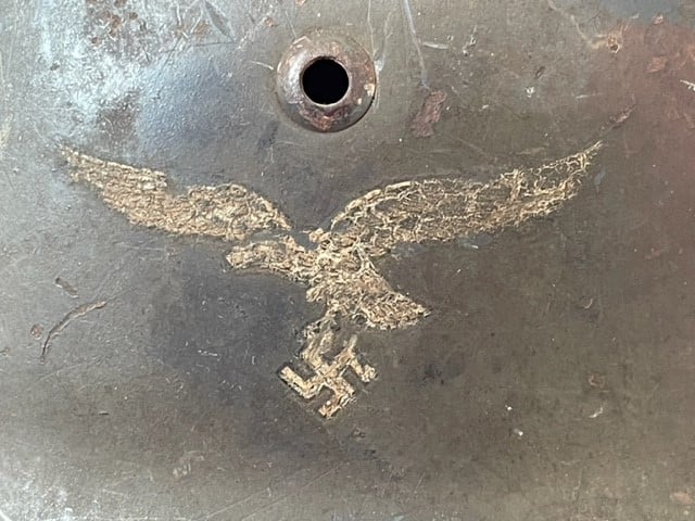 M35 GERMAN WWII DOUBLE DECAL CAMOUFLAGE LUFTWAFFE HELMET