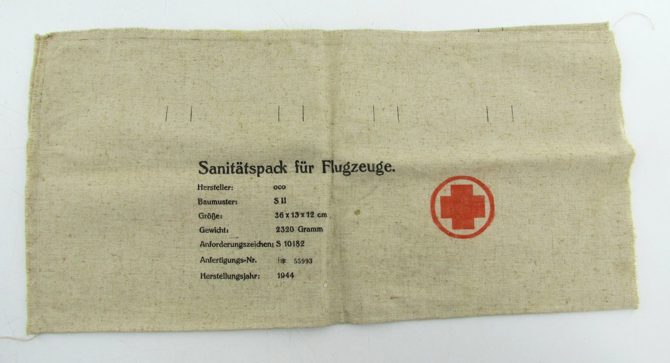 Rare Luftwaffe Aircraft Medical Pack Cover (Sanitätspack für Flugzeuge) – 1944