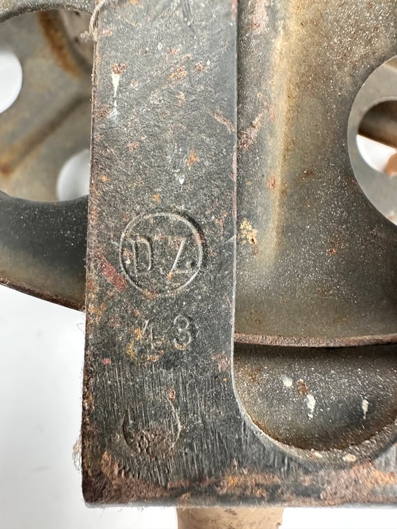 Original German WWII Big Hand Held Cable Reel With Wire Dated2 1943 "DZ"