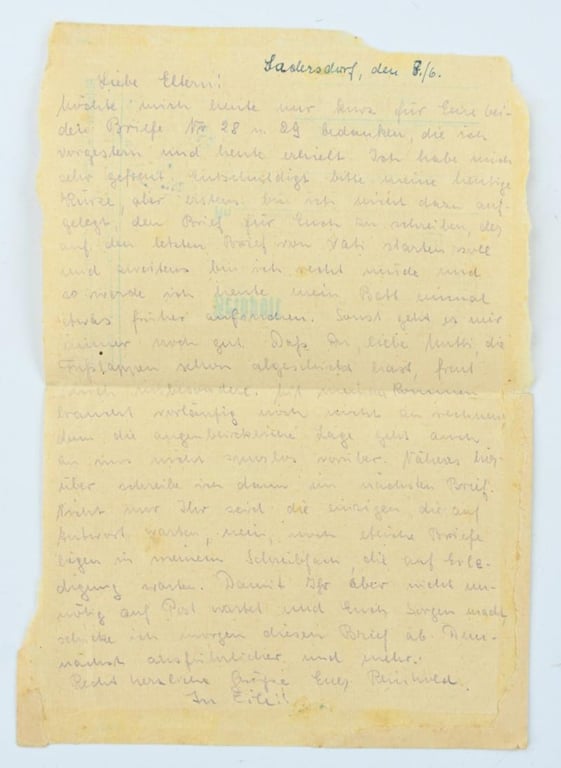 German Waffen-SS Feldpost Letter with Envelop