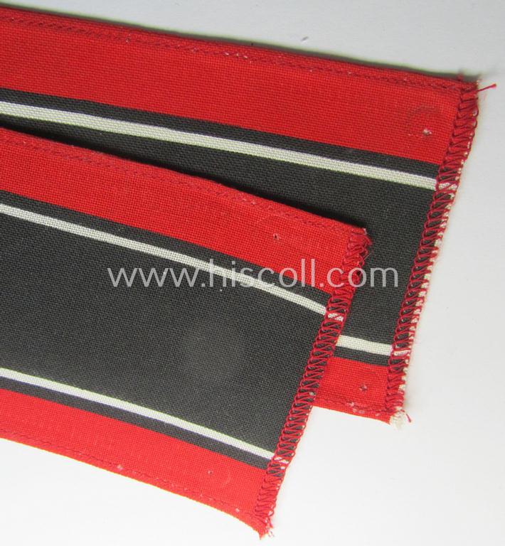 Superb, typically printed- and/or later-war-period, bright-red- and/or black-coloured so-called: 'Deutscher Volkssturm'-armband (ie. 'Armbinde') that comes in an overall very nice- (I deem hardly used- nor worn- ie. 'virtually mint'-), conditio...