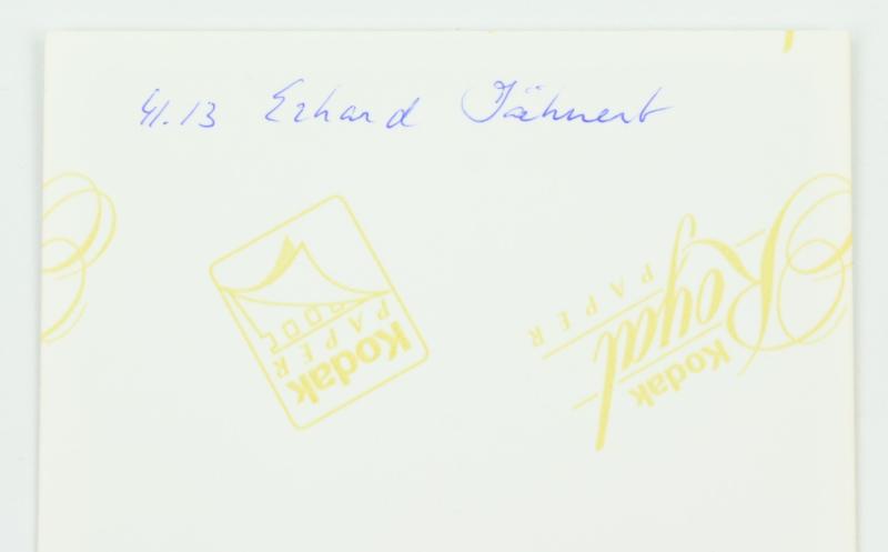Signature of Luftwaffe KC Recipient 'Erhard Jähnert'