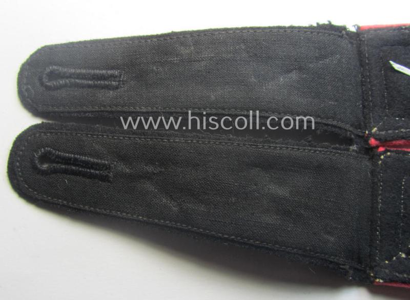 Superb - and rarely found! - pair of WH (Heeres) 'cyphered', NCO-type shoulderstraps (for usage onto the black-coloured, 'wrap-around'-styled Panzer-tunics)  as intended for usage by an: 'Oberfeldwebel des Panzer-Rgts. 36'