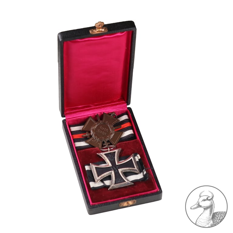 Eisernes Kreuz 2. Klasse 1914 und Ehrenkreuz für Frontkämpfer im Etui