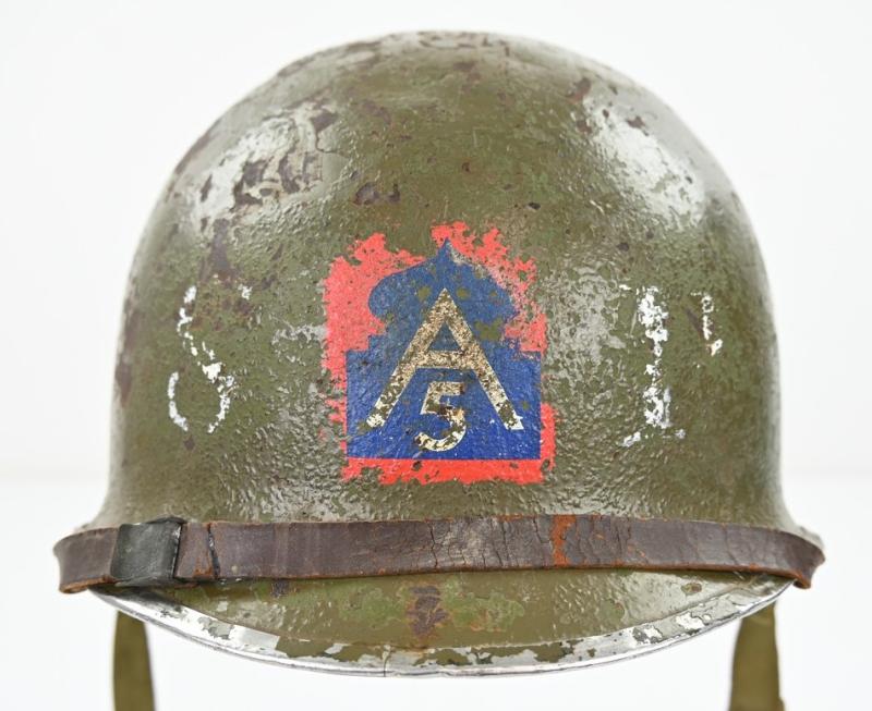 USN WW2 M1 5th Army Shore Patrol Helmet