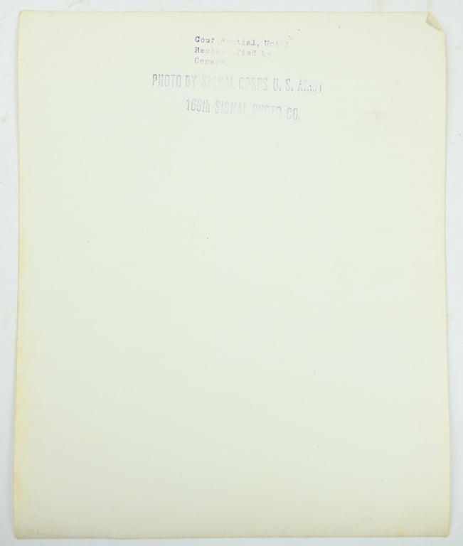 US WW2 Signal Corps Press Photo 'ID Check'