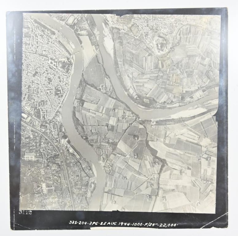 US WW2 Aerial Recon Photo Avignon France