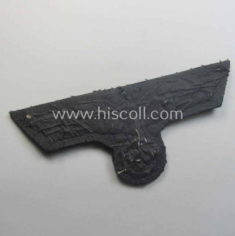 Detailed - and simply never used! - WH (Heeres) officers'-type, hand-embroidered breast-eagle (ie. 'Brustadler für Offiziere') as was executed in bright-silverish-coloured braid as was intended for usage on the various officers'-pattern tunics