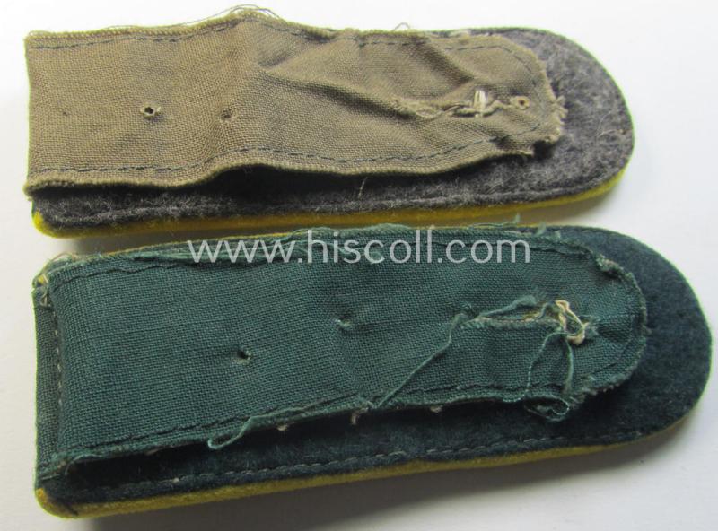 Pair of WH (Heeres) NCO-type (ie. 'M36- o. M40'-pattern) neatly 'cyphered shoulderstraps as was intended for usage by a: 'Feldwebel des Heeres Nachrichten-Abteilungs 114'