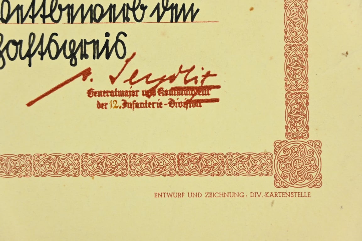 German WH Honor Certificate Holland 1940/41