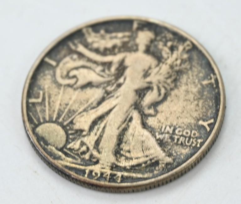 US WW2 Walking Liberty Silver Half Dollar Coin 1944