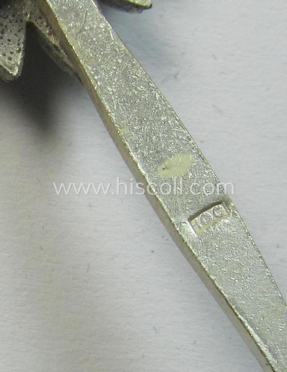 Attractive, WH-related so-called: 'Verdienstauszeichnung o. Steckkreuz für Angehörige der Ostvölker, 1. Klasse in Silber ohne Schwertern' being a clearly maker- (ie. '100'-) marked example that comes in an overall nice condition