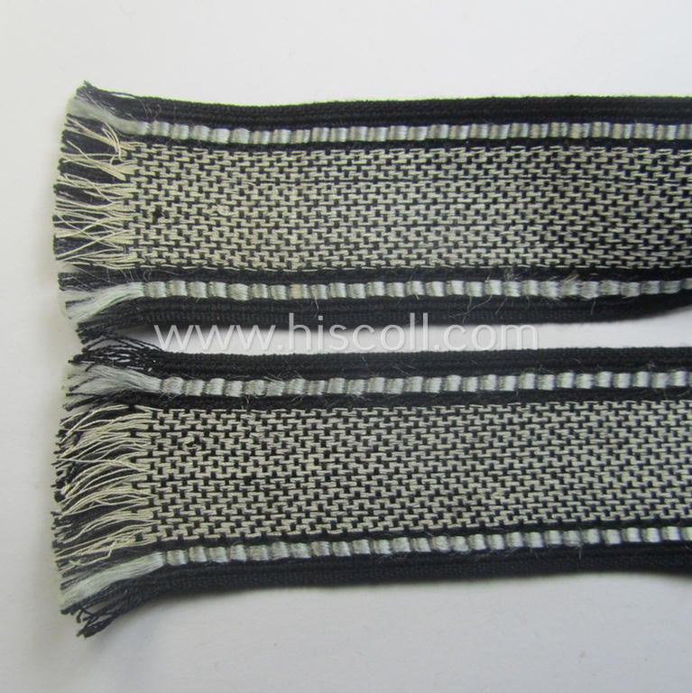 Superb - and truly rarely encountered! - example of a Waffen-SS, 'semi-BeVo'-pattern, EM- (ie. NCO-) type cuff-title (ie. 'Ärmelstreifen') as was intended for a member serving within the: 'SS-Feldgendarmerie'