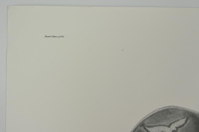 German Litho Print of LW Flight Ace 'Werner Mölders'