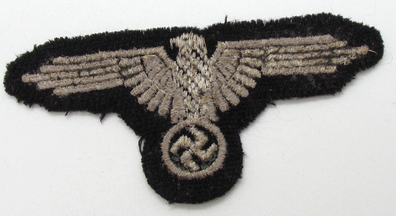 Early Waffen-SS EM/NCO Machine-Embroidered Sleeve Eagle