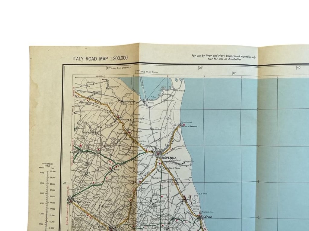US WWII Road Map for the Italian Campaign ( Sheet nr 12 )