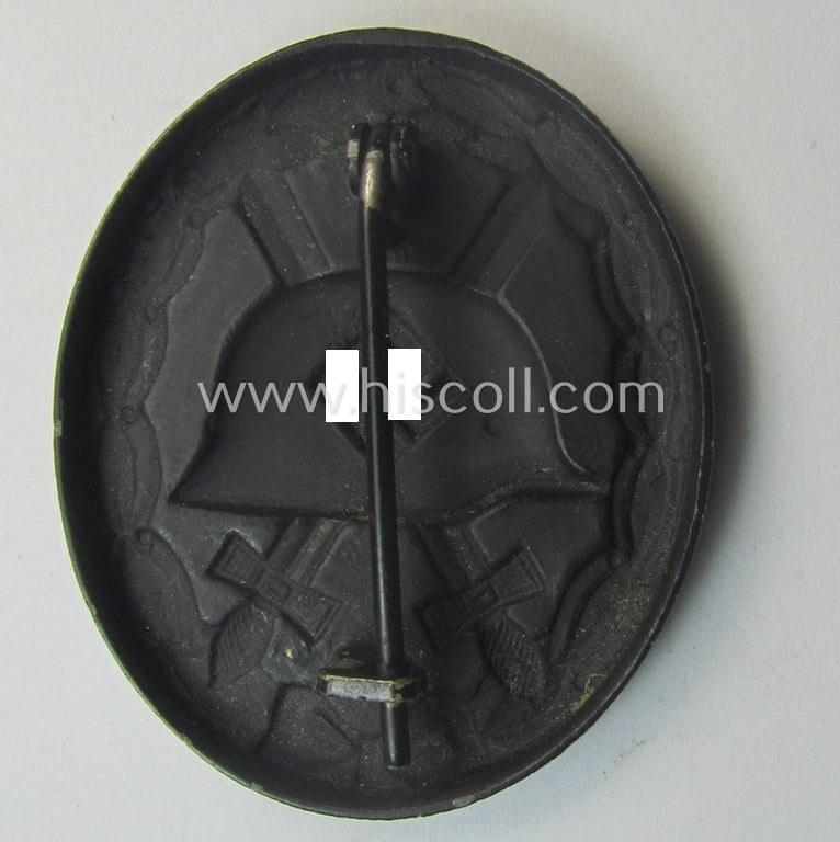 Neat - albeit non-maker-marked and typical magnetic! - example of a black-class wound-badge (or: 'Verwundeten-Abzeichen in Schwarz') that comes in an overall nice- (ie. I deem just minimally used-), condition