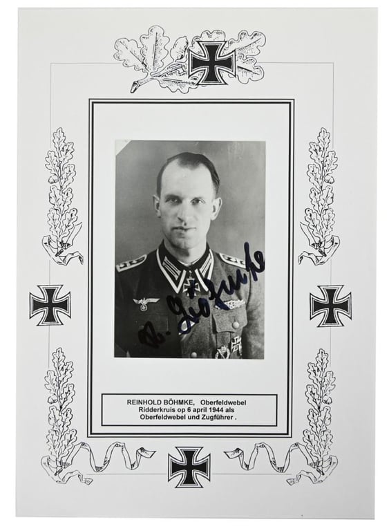 Signature of Wehrmacht KC Recipient 'Reinhold Böhmke'