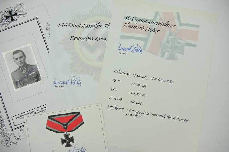 Signature of Waffen-SS KC Recipient 'Eberhard Heder'