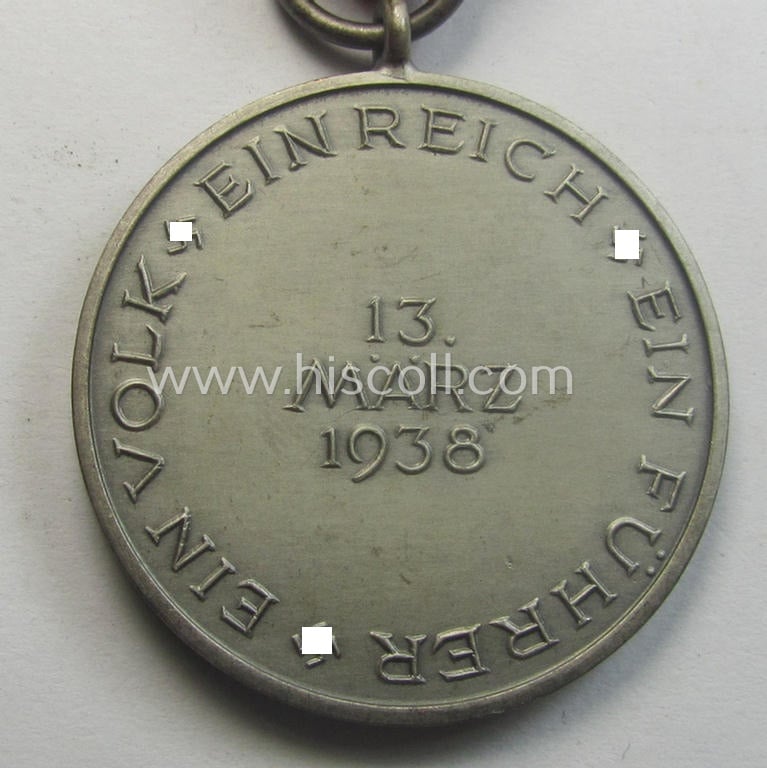 WH Austrian-occupation- (ie. 'Anschluss'-) medal: '13. März 1938' being a very attractive (and hardly tarnished!) example that comes stored in its bright-red-coloured- and/or typical non-maker-marked etui as issued