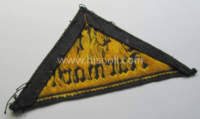 Superb - and actually extremely rarely encountered! - 'HJ' ('Hitlerjugend') district-triangle (ie. 'Gebietsdreieck') entitled: 'Ost Kurmark'