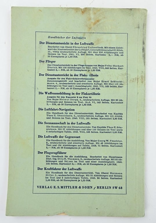 German LW Booklet ' Wie Wrrde ich Offizier der Luftwaffe?'