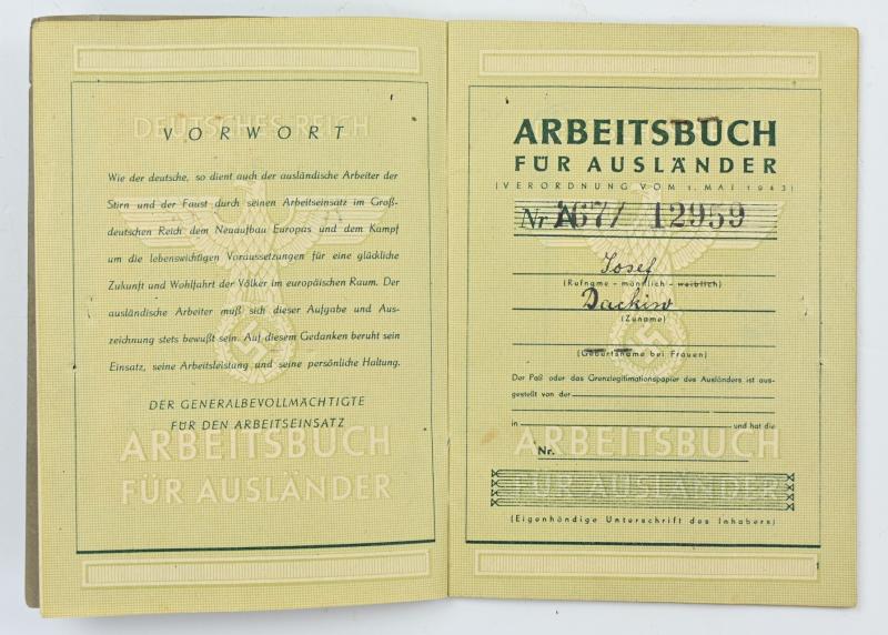 German Third Reich Foreign Workerspass