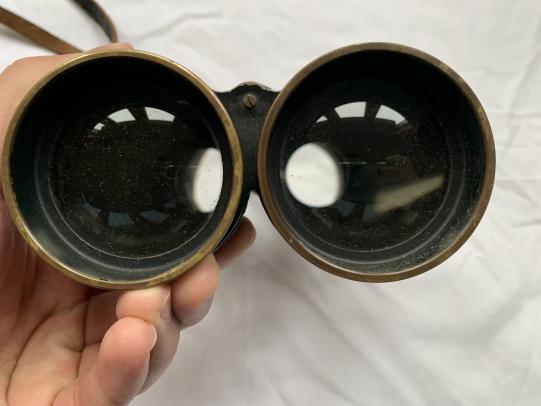 WW2 British Galilean Binoculars & Leather Case