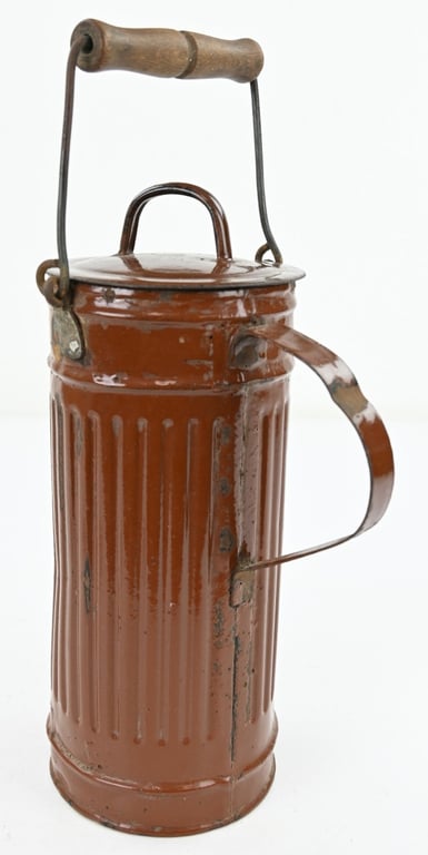 German Enamel Water Can made of German M31 Gasmask Cannister