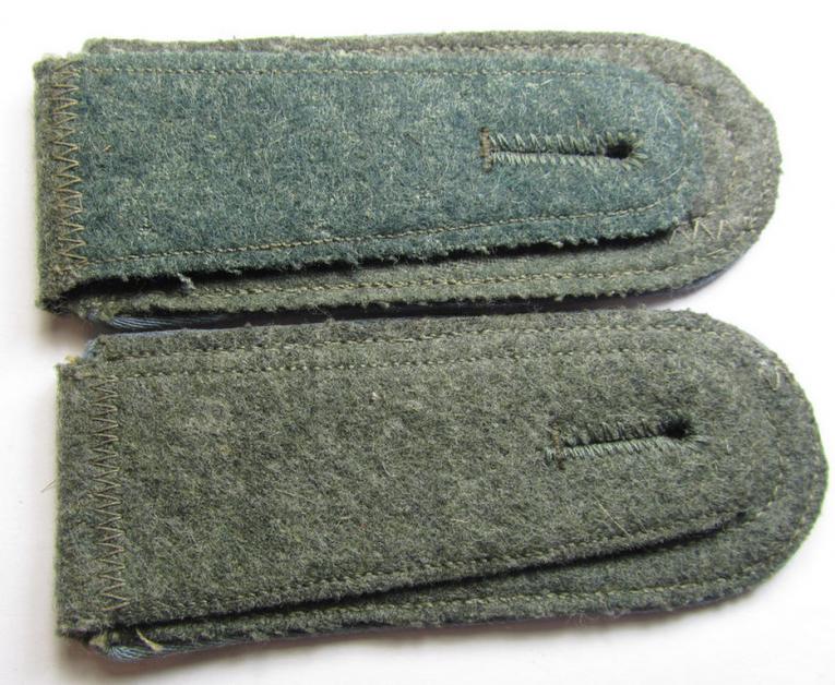 Fully matching pair of so-called: 'M-43-pattern', WH (Heeres) NCO-type shoulderstraps as was intended for - and/or moderately worn by! - an: 'Unteroffizier eines Nachschub-Abteilungs o. Regiments'