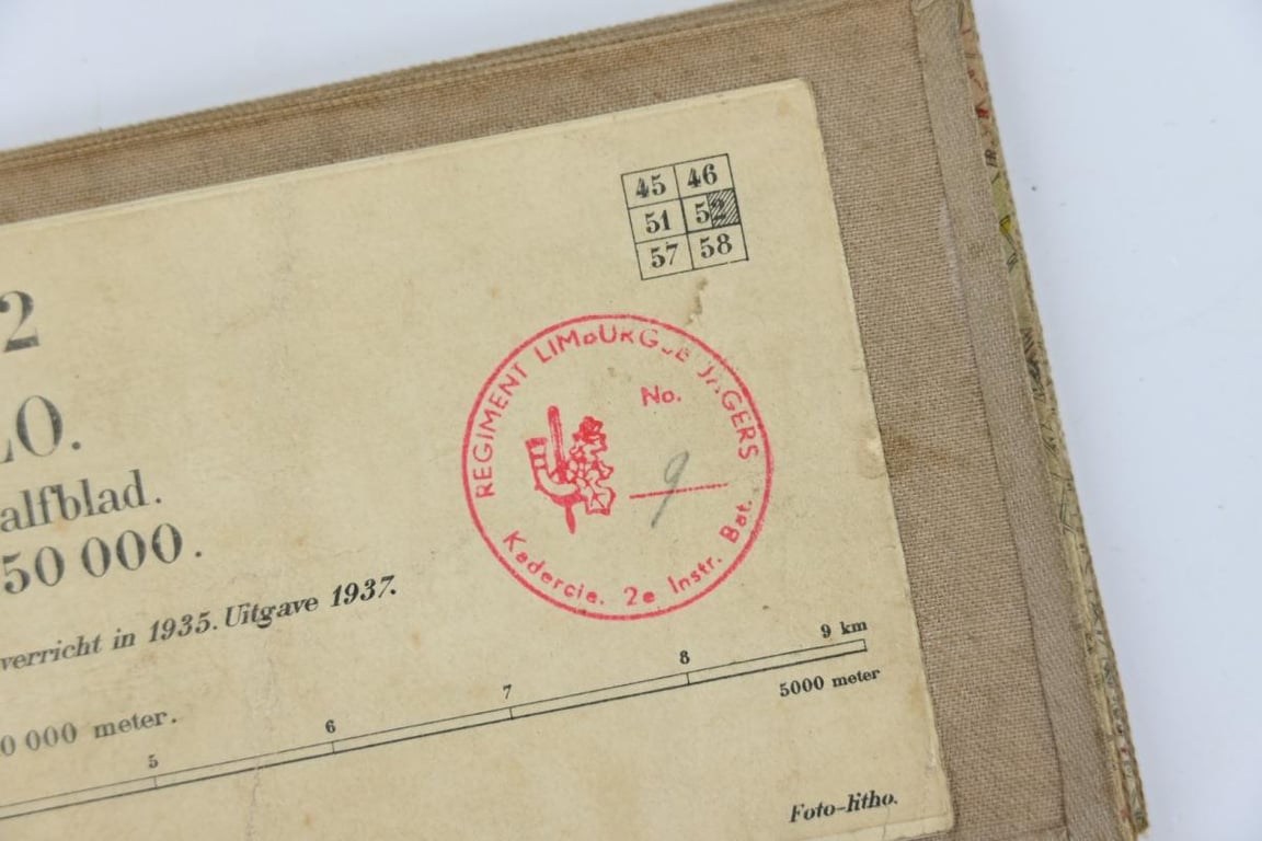 Dutch WW2 Mapcard 1937 of Venlo 'Limburgse Jagers'