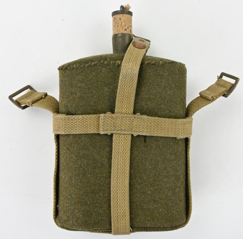 Canadian WW2 Canteen with 'Skeleton' Carrier