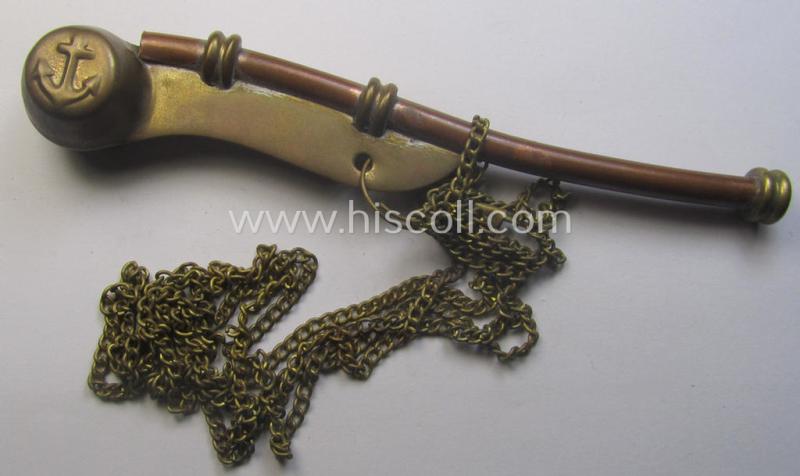 WH (Kriegsmarine) flute (ie. 'Bootsmanns-Flöte') that is constructed from multi-coloured, copper-based material