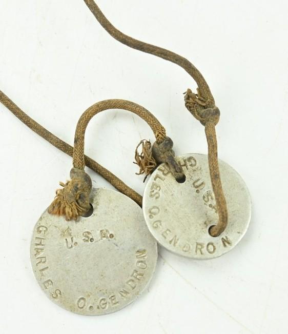 US WW1 Dog-tag Set 'Charles O. Gendron'