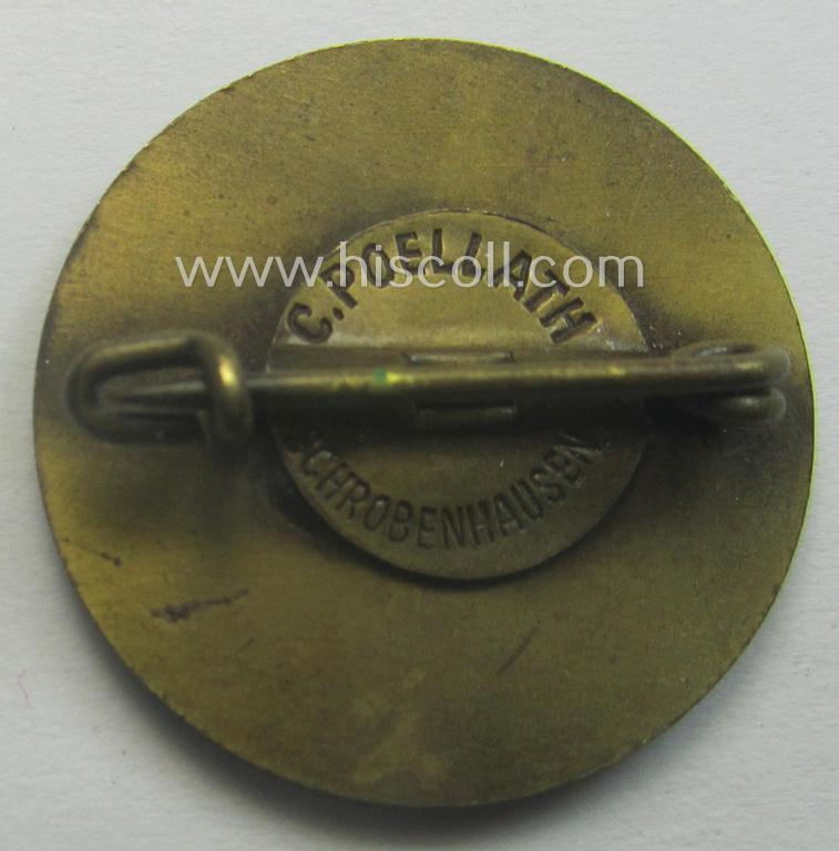 Membership-lapel-pin (ie. 'Mitgliedsabzeichen') as was intended to signify membership within the: 'Nationalsozialistische Kulturgemeinde' (or: N.S.K.G.) being a maker- (ie. 'Carl Poellath - Schrobenhausen') marked example