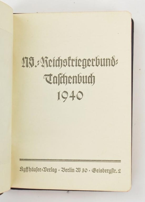 German Kalender 1940 NS Reichskriegerbund